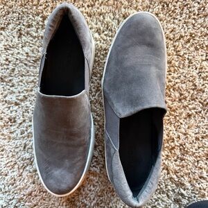 Vince Gray Suede Slip-On Platforms